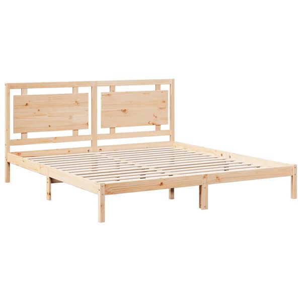 vidaXL Cadre de lit extra long sans matelas 180x220 cm bois massif
