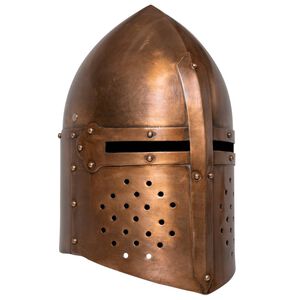 vidaXL Casque de chevalier m&eacute;di&eacute;val antique pour GN Cuivre Acier