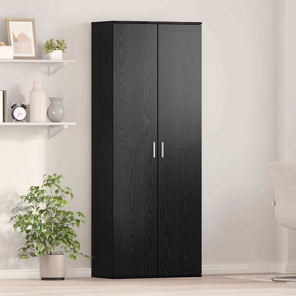 vidaXL Haut Armoire Ch&ecirc;ne noir 70 x 33,5 x 180 cm Bois d'ing&eacute;nierie