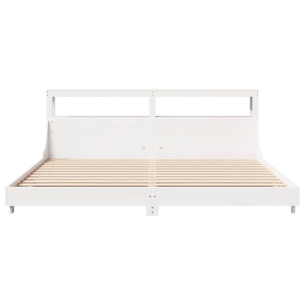 vidaXL Cadre de lit sans matelas blanc 200x200 cm bois massif de pin