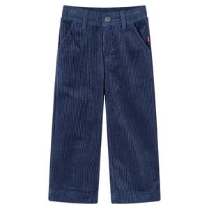Pantalons pour enfants velours c&ocirc;tel&eacute; bleu marine 92