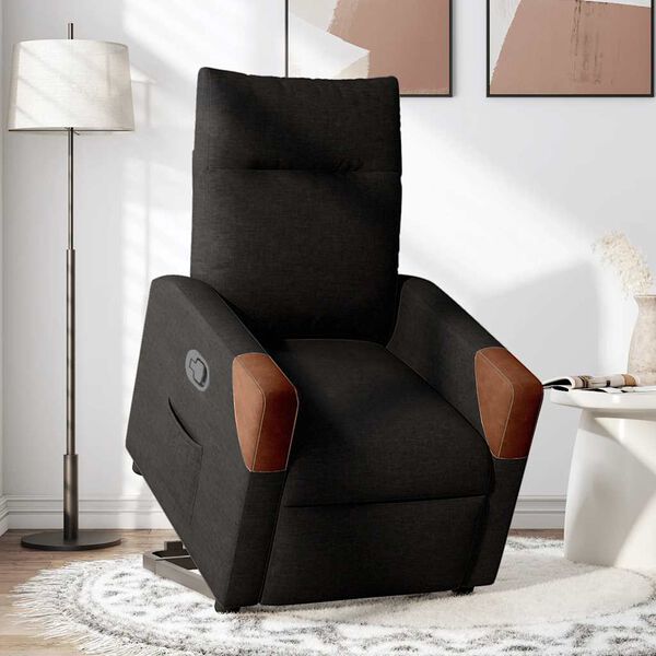vidaXL Fauteuil inclinable noir tissu