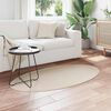 vidaXL Tapis de surface ovale HUARTE Beige 80 x 150 cm 100% Polyester