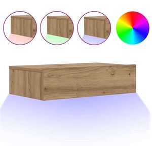 vidaXL Meuble TV avec &eacute;clairages LED ch&ecirc;ne artisanal 60x35x15,5 cm