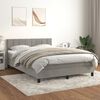 vidaXL Sommier &agrave; lattes de lit et matelas Gris clair 140x190cm Velours