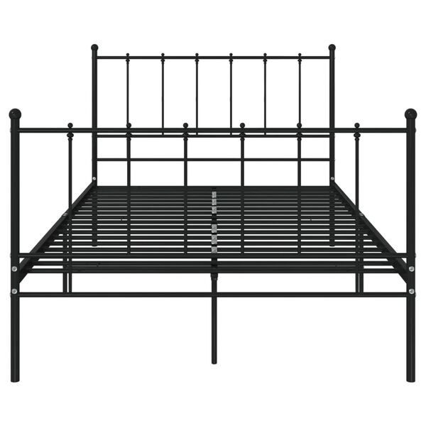 vidaXL Cadre de lit sans matelas noir m&eacute;tal 120x200 cm