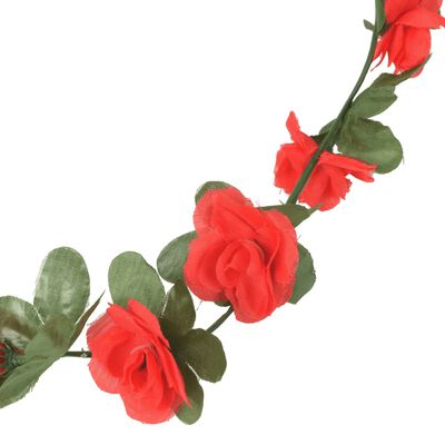 vidaXL Guirlandes de fleurs artificielles 6 pcs rouge 250 cm