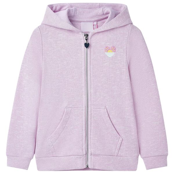 Sweatshirt &agrave; capuche et fermeture &eacute;clair pour enfants m&eacute;lange lila 128