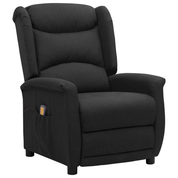 vidaXL Fauteuil de massage Noir Tissu