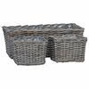 vidaXL Panier de plantation avec stockage 3 pcs Gris Rattan Kubu