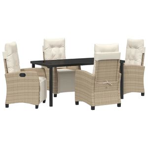 vidaXL Ensemble de salle &agrave; manger pour jardin 5 pcs Beige polyrotin