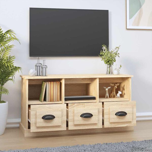 vidaXL Meuble TV chêne sonoma 100x35x50 cm bois d'ingénierie