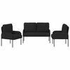 vidaXL Ensembles de canap&eacute;s 3 pcs Noir 115 x 56 x 80 cm Contreplaqu&eacute;