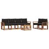 vidaXL Ensemble de canap&eacute;s d'ext&eacute;rieur 7 pcs Naturel et Noir