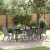 vidaXL Ensemble de salle &agrave; manger pour jardin 7 pcs Gris et Noir