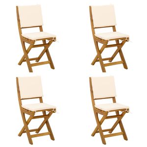 vidaXL Chaises de bistrot d'ext&eacute;rieur 4 pc Cr&egrave;me blanc
