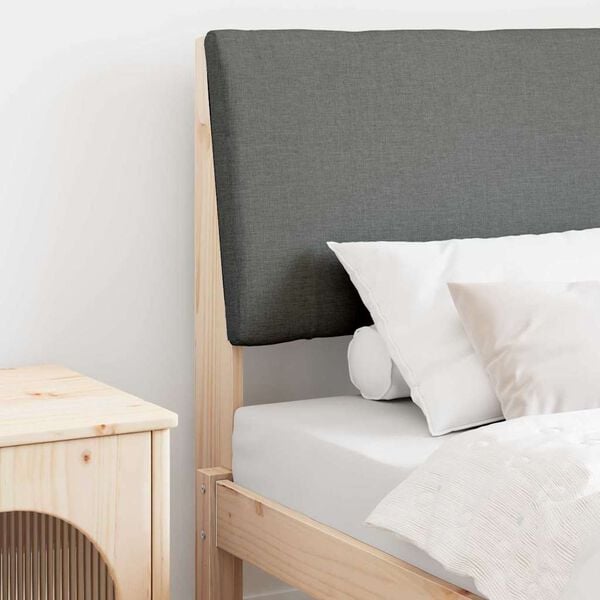 vidaXL Tête de lit capitonnée Gris foncé 75 cm Pin massif