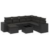 vidaXL Salon de jardin 8 pcs avec coussins noir r&eacute;sine tress&eacute;e