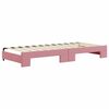 vidaXL Lit de jour avec gigogne et matelas rose 90x200 cm velours
