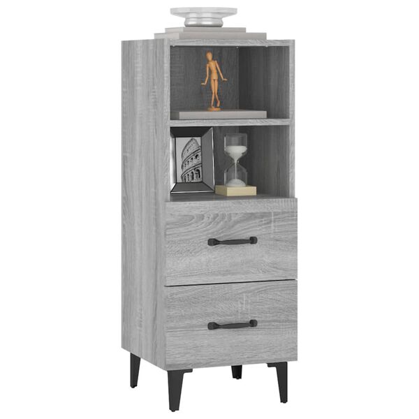 vidaXL Buffet Sonoma gris 34,5x34x90 cm Bois d'ingénierie