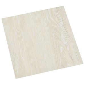 vidaXL Planches de sol 5,11 m&sup2; 55 pcs PVC Cr&egrave;me blanc