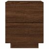 vidaXL Armoires de chevet et lumi&egrave;res LED 2 pcs ch&ecirc;ne marron