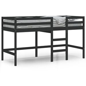 vidaXL Lit mezzanine d'enfants sans matelas avec &eacute;chelle noir 80x200cm