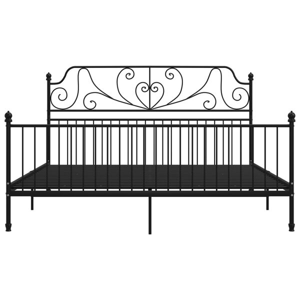 vidaXL Cadre de lit sans matelas noir métal 180x200 cm