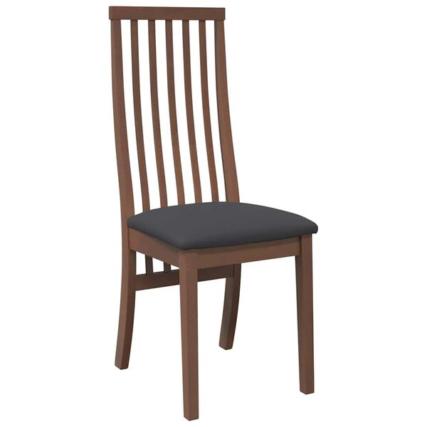 vidaXL Chaises à manger coussins 2 pcs marron bois massif caoutchouc
