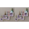 vidaXL &Eacute;tag&egrave;res murales Forme de cube 6 pcs Blanc et violet