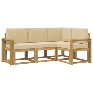 vidaXL Ensemble de canap&eacute;s d'ext&eacute;rieur 4 pcs Blanc et Beige