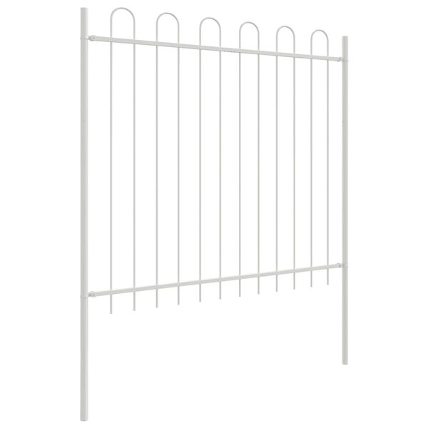 vidaXL Cl&ocirc;ture de jardin Blanc 5,1 x 1 m Acier peint par poudre