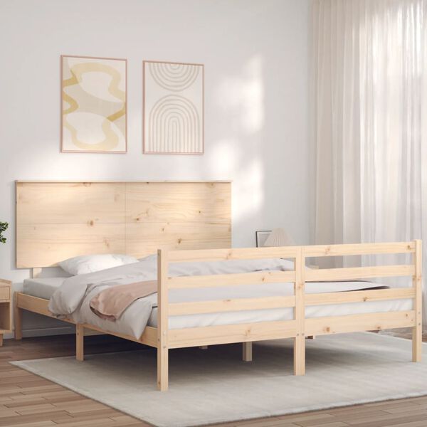 vidaXL Cadre de lit sans matelas bois massif