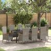 vidaXL Ensemble de salle &agrave; manger pour jardin avec coussin 9 pcs Gris