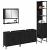 vidaXL Ensemble de mobilier de salle de bain avec &eacute;tag&egrave;re 4 pcs Noir