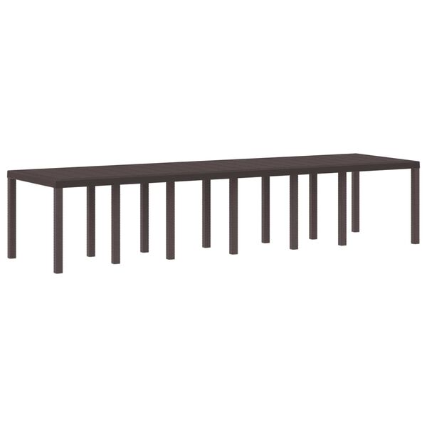 vidaXL Table de jardin pour repas Marron 350 x 100 x 73 cm polyrotin