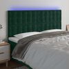 vidaXL T&ecirc;te de lit &agrave; LED Vert fonc&eacute; 200x5x118/128 cm Velours