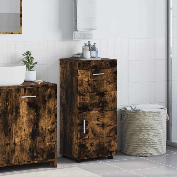 vidaXL Ensemble d'armoire de salle de bain TULUM Ch&ecirc;ne fum&eacute;