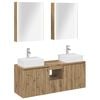 vidaXL Ensemble d'armoire de salle de bain 5 pc Ch&ecirc;ne artisanal