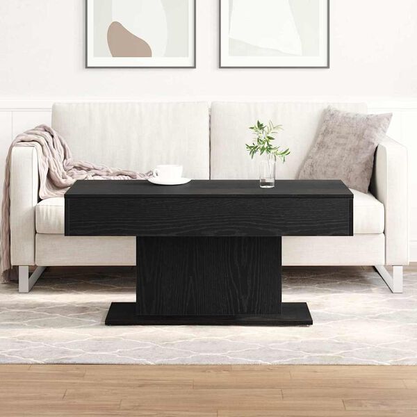 vidaXL Table basse Ch&ecirc;ne noir 96 x 50 x 45 cm Bois d'ing&eacute;nierie