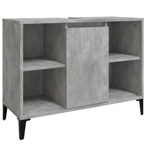 vidaXL Meuble d'&eacute;vier gris b&eacute;ton 80x33x60 cm bois d'ing&eacute;nierie