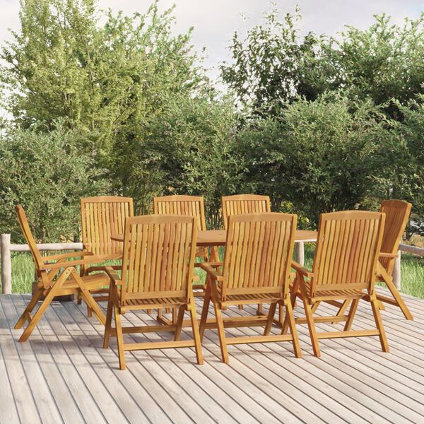 vidaXL Ensemble &agrave; manger de jardin 9 pcs Bois de teck solide