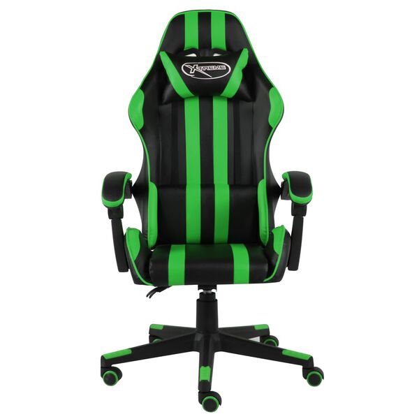 vidaXL Fauteuil de jeux vid&eacute;o Noir et vert Similicuir