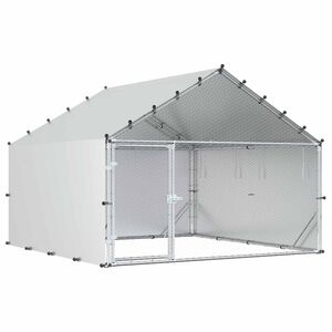 vidaXL Poulailler avec toit Argent&eacute; 200 x 200 x 150 cm Acier galvanis&eacute;