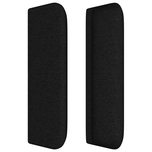 vidaXL T&ecirc;te de lit avec oreilles Noir 183x16x78/88 cm Tissu