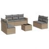 vidaXL Salon de jardin avec coussins 8 pcs beige r&eacute;sine tress&eacute;e