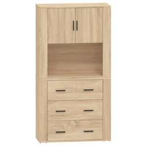 vidaXL Buffet haut Ch&ecirc;ne sonoma Bois d'ing&eacute;nierie