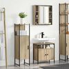 vidaXL Ensemble de mobilier de salle de bain avec &eacute;tag&egrave;re 3 pcs Marron