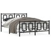 vidaXL Cadre de lit m&eacute;tal sans matelas avec pied de lit noir 135x190cm