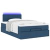 vidaXL Lit ottoman avec matelas et LED bleu 120x190 cm tissu